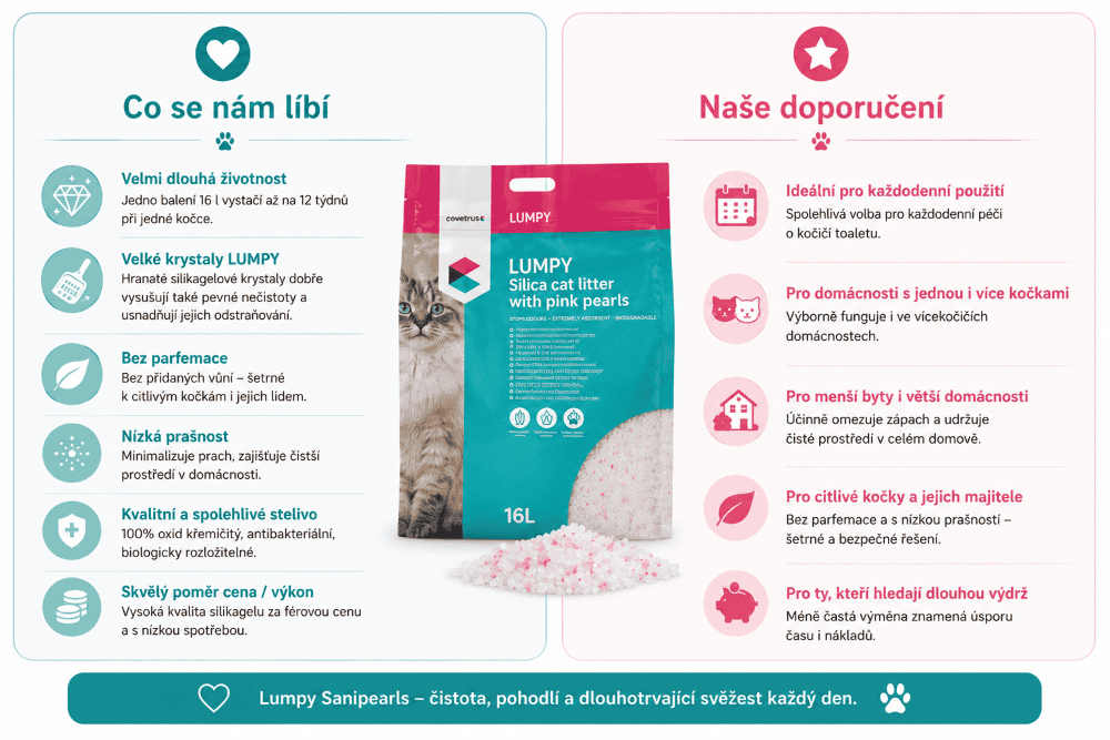 Infografika steliva Lumpy Výhody a doporučení